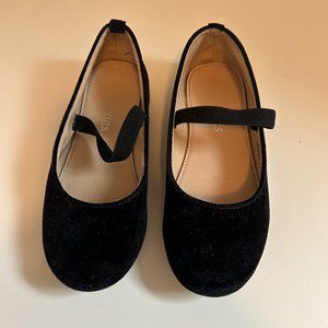 Girls CrewCuts Black Velvet Mary Janes - Size 11